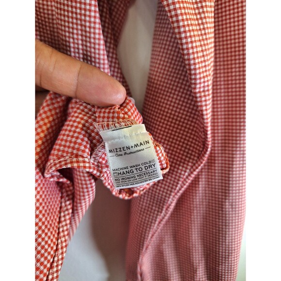 MIZZEN + MAIN Leeward Shirt Men's Sz Large Trim Fit Button Up Long Sleeve Plaid - Picture 8 of 8